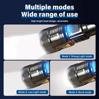 High Strong Power Led Flashlights 2000LM Tactical Torch with Display Light USB Charging Camping Fishing Emergency Zoom Lantern 2
