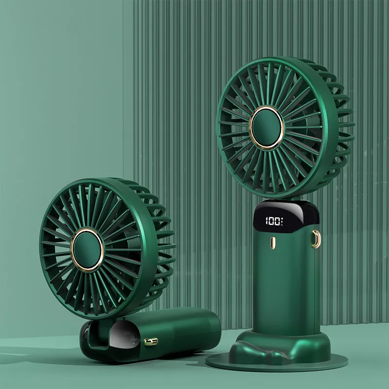 Portable Hand-Held Fan Office Desktop Multifunctional Folding Double-Headed Mini 3000mAh Electric Fan With A Neck Lanyard