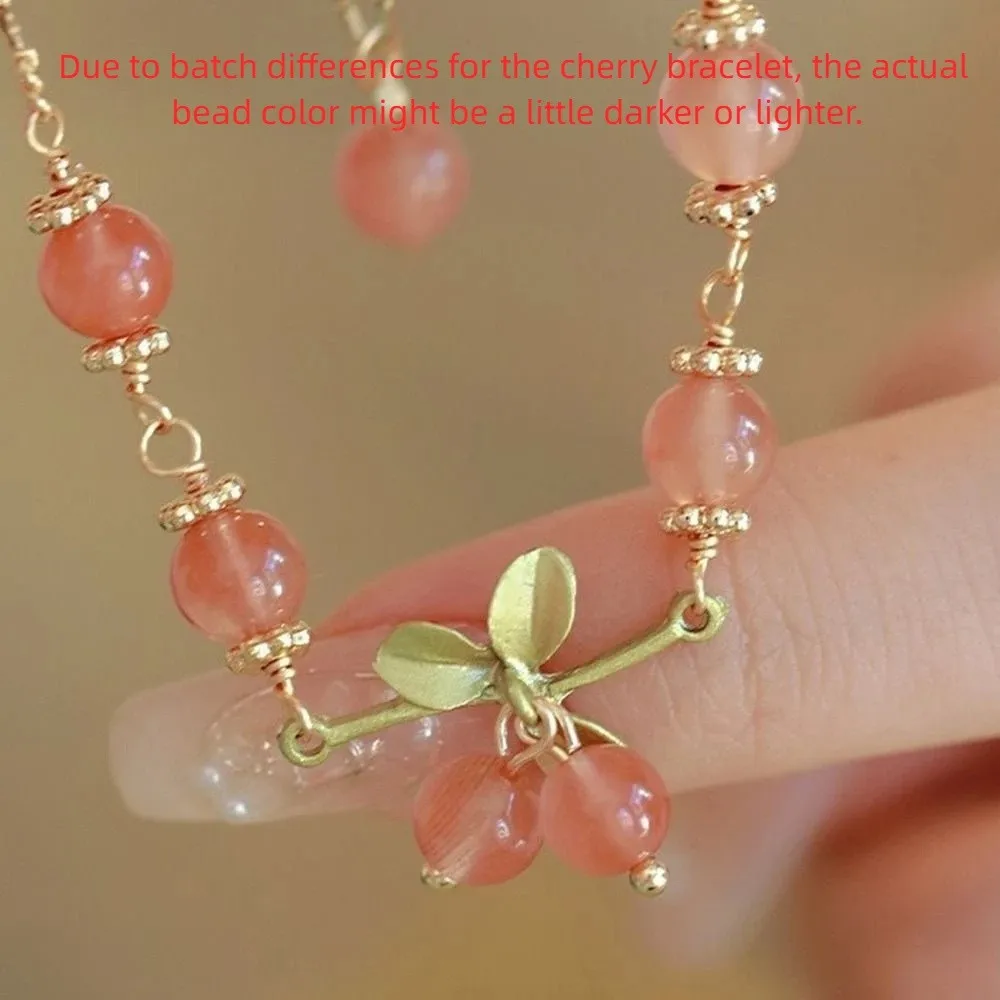 Cherry Pendant Orchid Bracelet Exquisite Charm Jewelry Accessories New Chinese Style Bracelet Adjustable Pendant