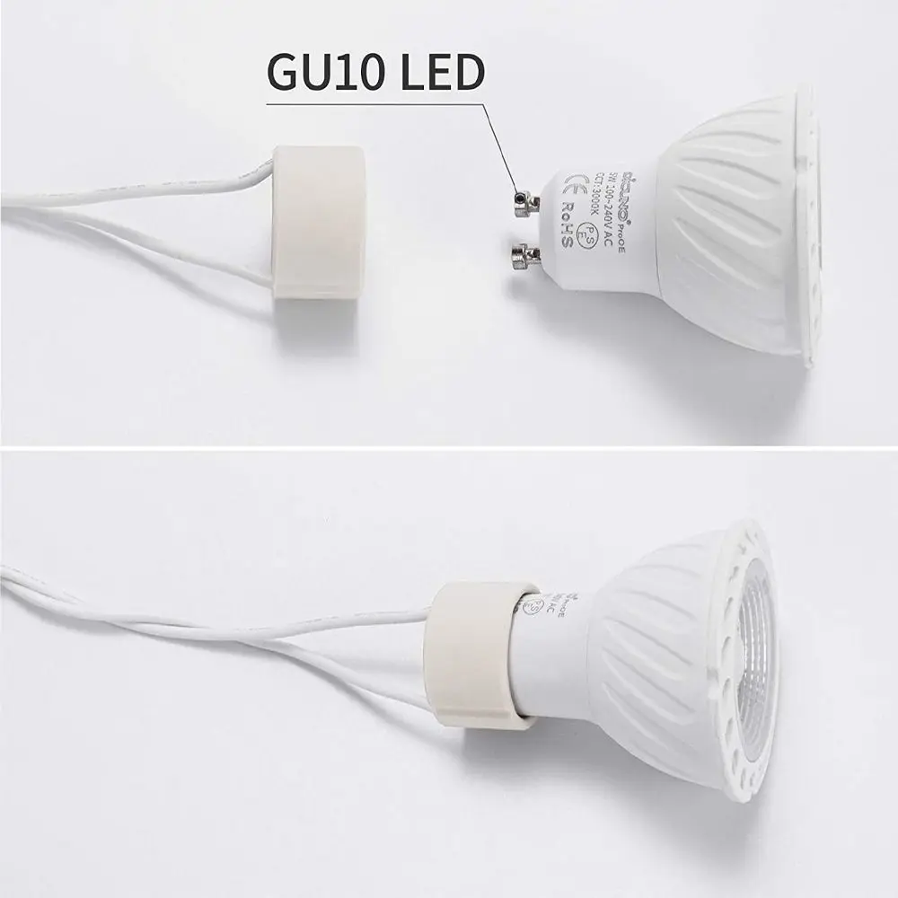 10pcs GU10 Lamp Base Ceramic Light Holder Socket Connector Adapter Wire For LED Bulb Stand Chandelier Halogen Leds Accessory