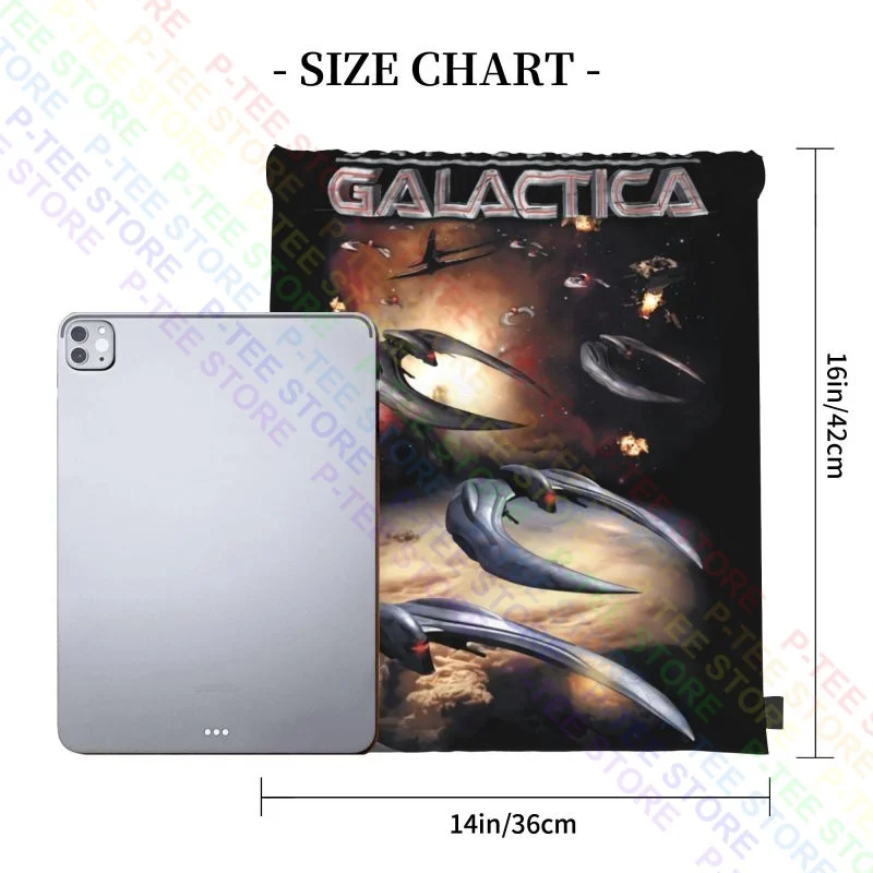 Battlestar Galactica When Cylons Attack Drawstring Bags Gym Bag Bookbag Art Print 3d Printing Multi-function