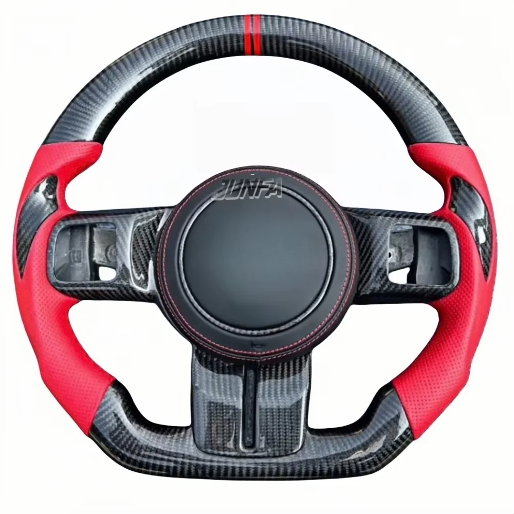 Customized Carbon Fiber and Leather Steering Wheel for Jeep Wrangler Compass Automotive Parts Modification