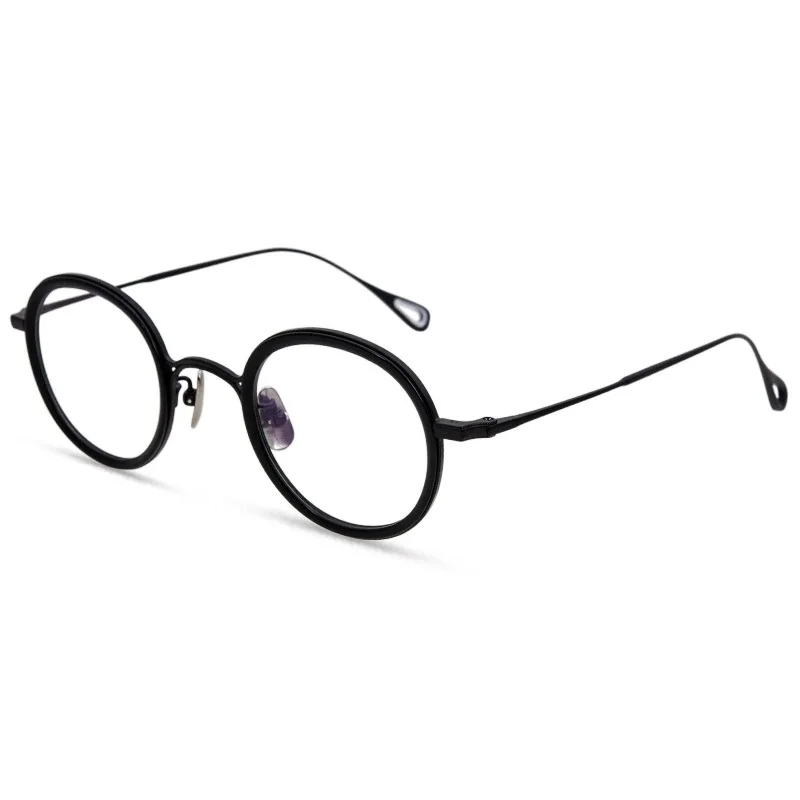 Belight خلات اليدوية البصرية مع التيتانيوم الرجال النساء للجنسين جولة خمر النظارات الرجعية إطار مشهد U-140