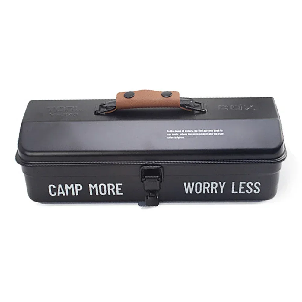 

Portable Tool Box Camping Tool Box Camping Gear Compact Storage Solution Double Lock Mechanism Leather Hand Guard For Wrenches
