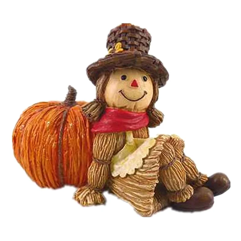 Halloween Decoration Ornament Pumpkin Harvest Figurine Table Candle Holder Decoration