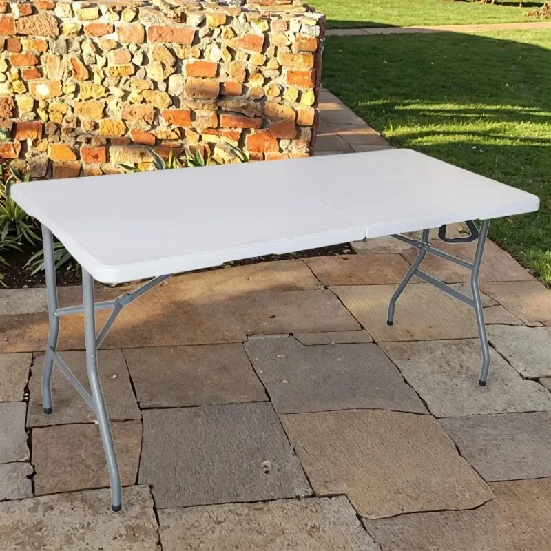 Outdoor Plastic 5ft Foldable Table for Kitchen Dining Banquet Party Picnic BBQ Camping Mesa Plegable for Exterior Use