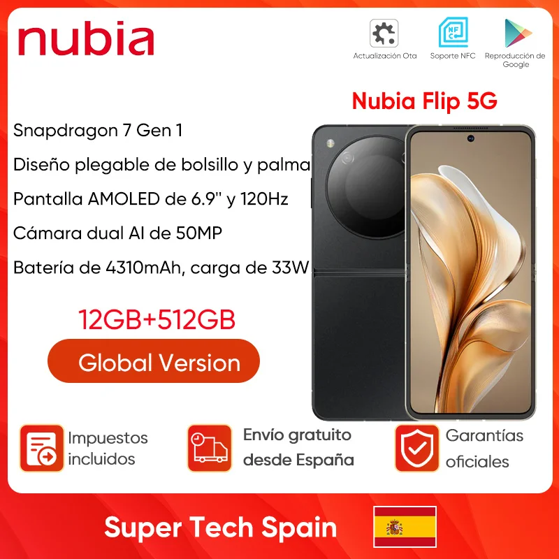 Nubia-teléfono móvil con pantalla de 6,9 pulgadas y 120Hz, smartphone con Snapdragon 7 Gen 1, 5G, batería de 4310mAh, 33W, cámara de 50MP, versión