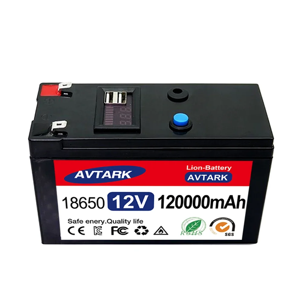 New 12V 45Ah 50Ah 100Ah 120Ah lithium Battery Pack Lithium Iron Phosphate Batteries Built-in BMS For Solar Boat+12.6V Charger