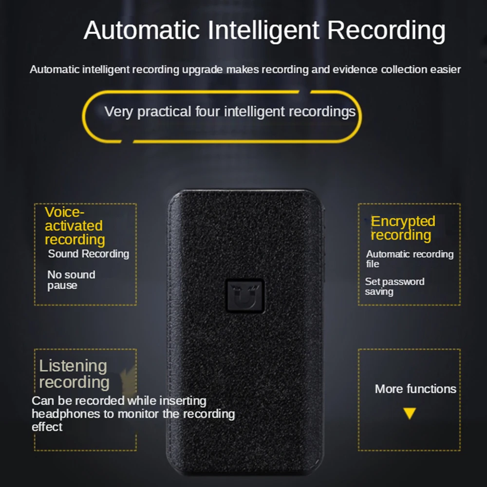 Q95 gravador de voz digital portátil, redução de ruído ativada por voz, ditafone de som profissional, gravador de adsorção magnética