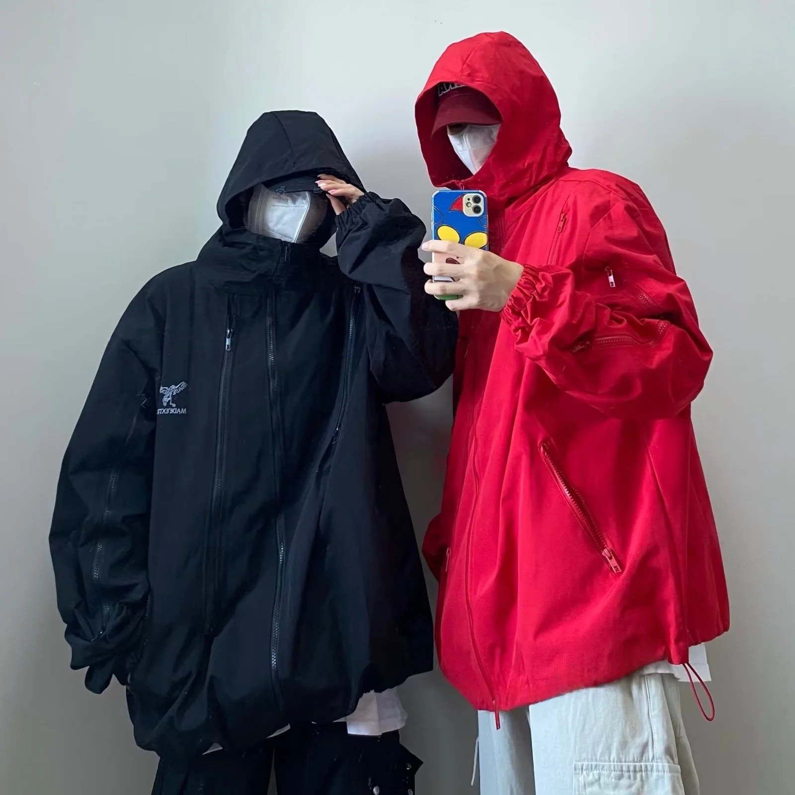 

Autumn Large Size 250 Pou Casual Loose Men's Design Long Sve Jaet Zipper Hooded Windbreaker Youth Trendy Chinese Brand