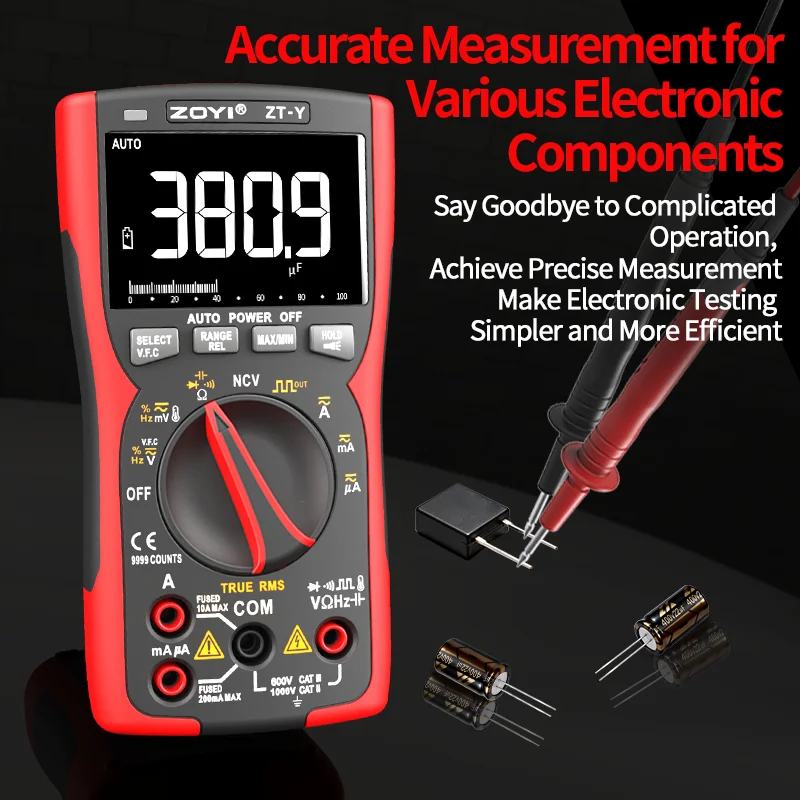 Zoyi High-Precision ZT-Y Automatic Range Multifunctional Digital Multimeter Intelligent Anti-burn Electrician Maintenance