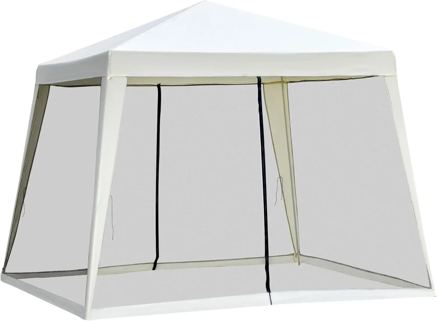 

10'x10' Outdoor Canopy Tent, Slant Leg Sun Shelter with Mesh Sidewalls, Patio Tents for Parties