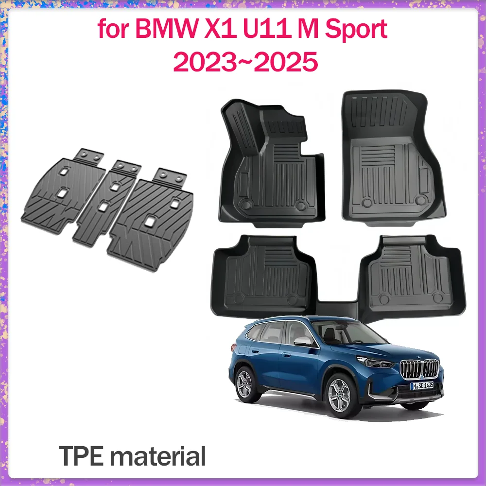 

Car Floor Mat for BMW X1 U11 M Sport sDrive16i 2023~2025 2024 TPE Foot Interior Liner Waterproof Seat Back Pad Carpet Accessorie