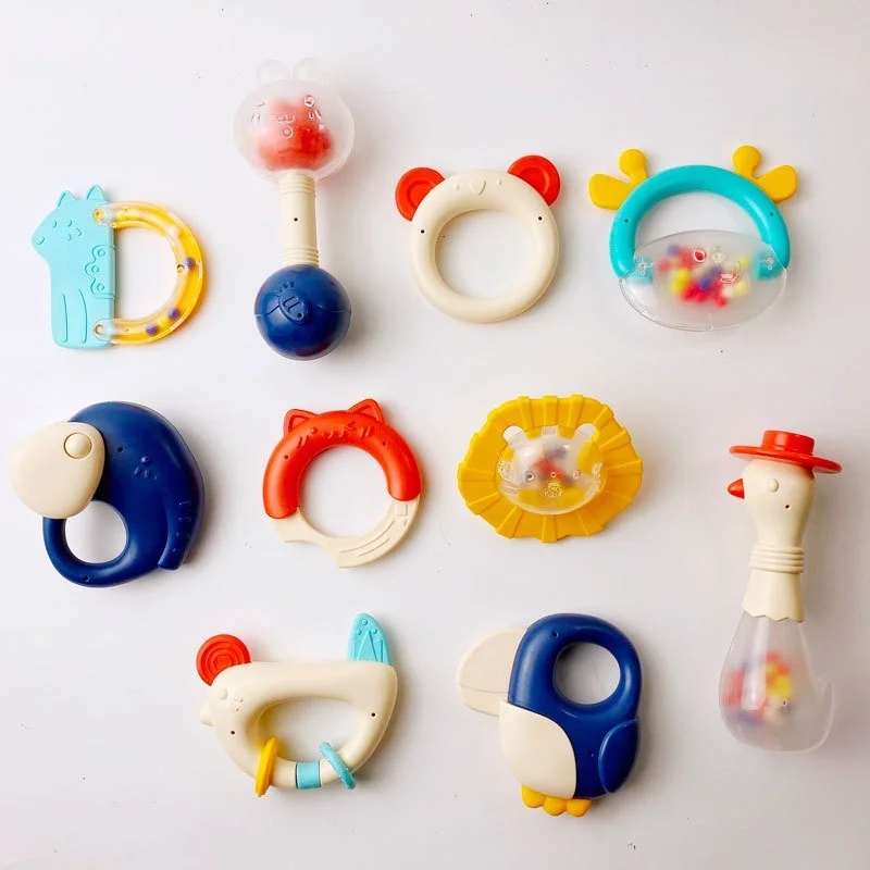 漫画の動物の歯固め赤ちゃんガラガラおもちゃソフト早期発達バスルームお風呂のおもちゃ安全新生児教育幼児用