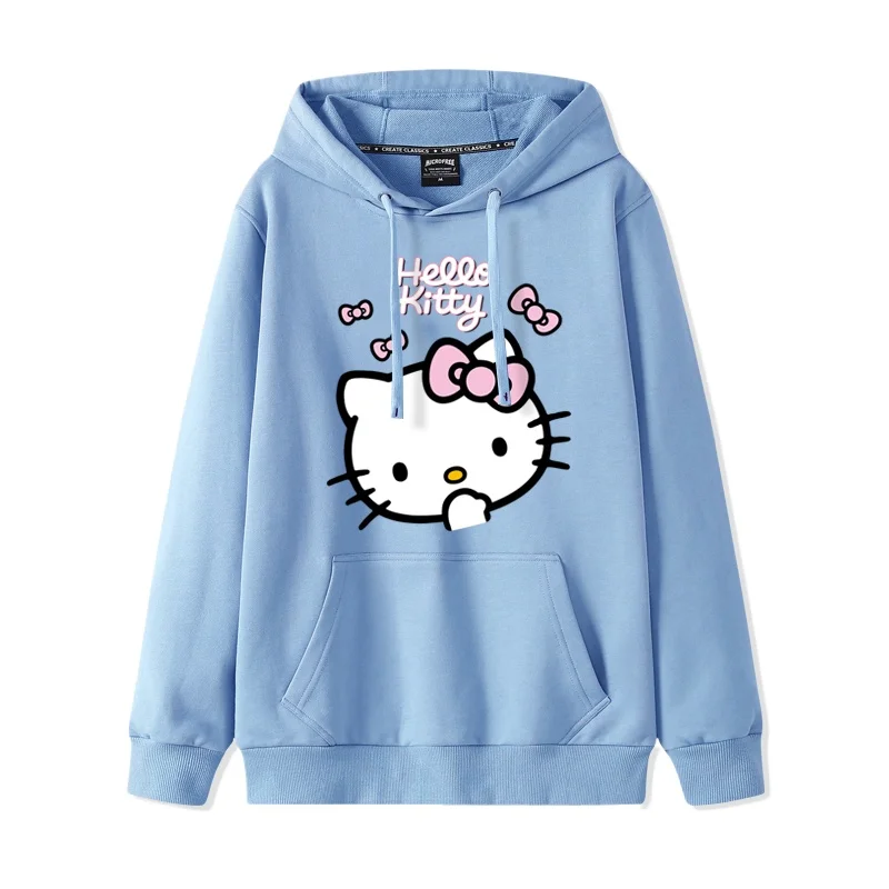 2024 New Cartoon Cute Kitty Loose Hooded Hooded Hoodie Girl's Friend Dress Couple Dress Casual Fashion Versatile Hoodie Top Coat