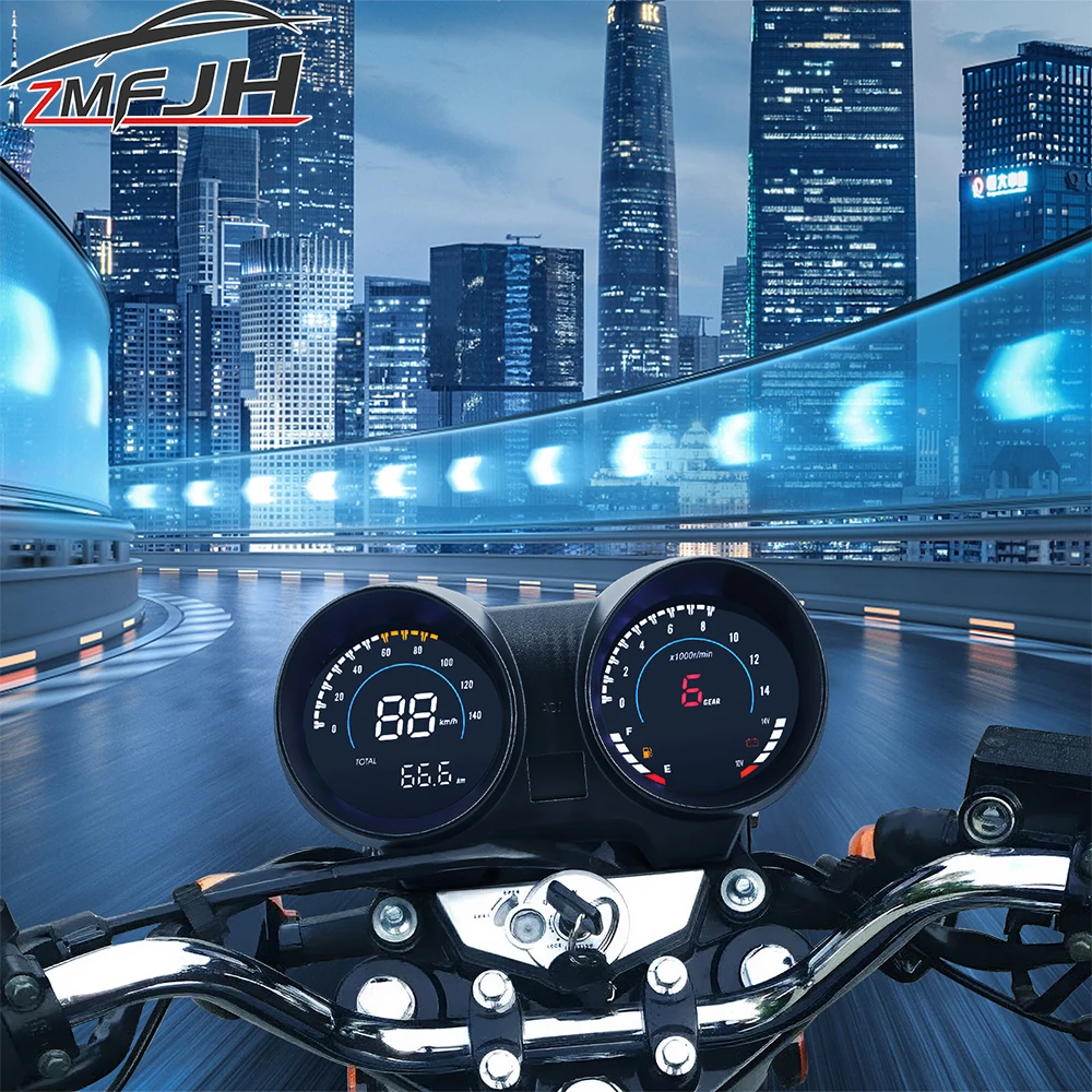 Waterproof LED Dashboard Speedometer RPM Mileage Fuel Gauge Voltmeter Speed MeterFor Brazil TITAN 150 For Honda CG150 Fan150