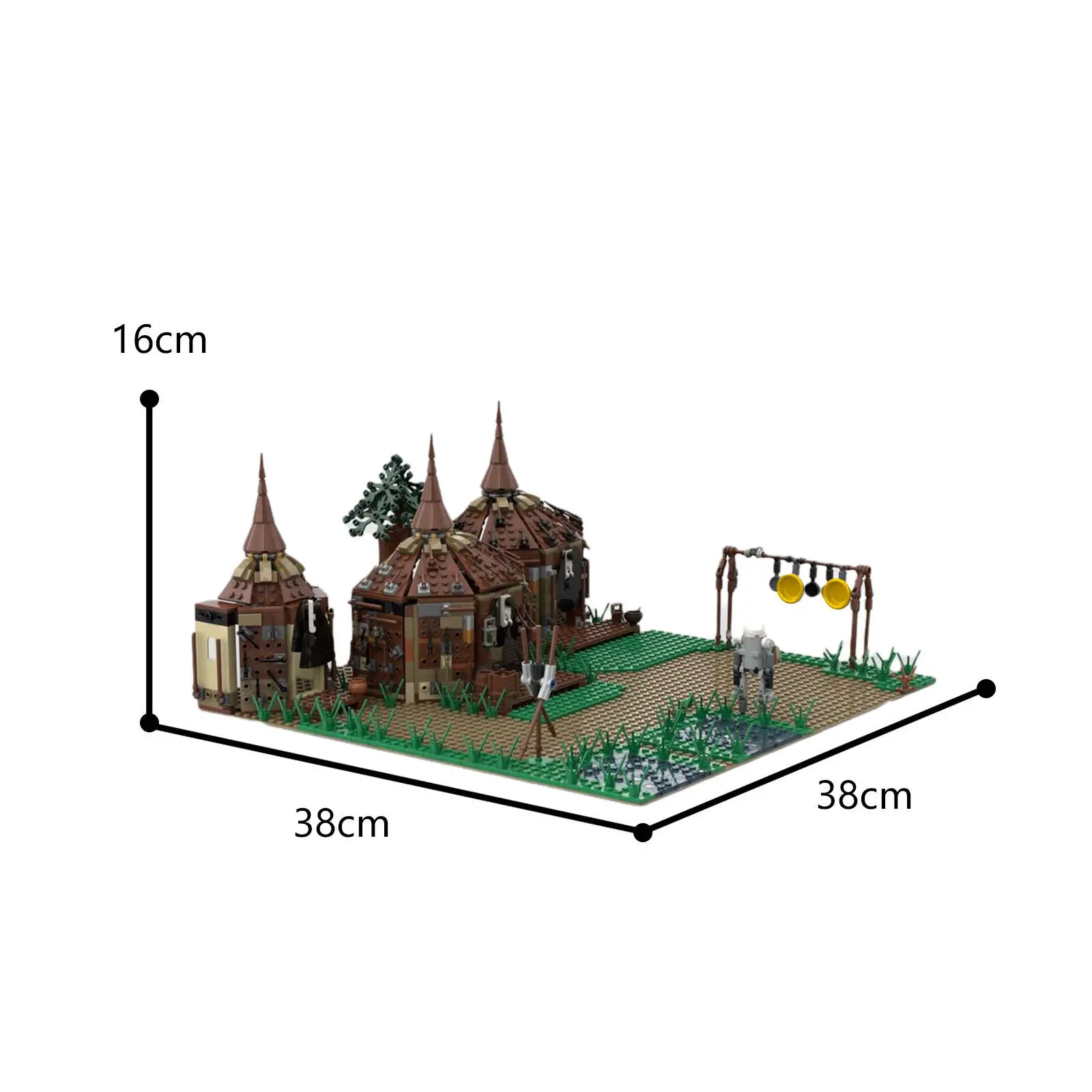 Village in Breathable, Forested Swamp Planet from TV Show 1208 Pieces MOC Build