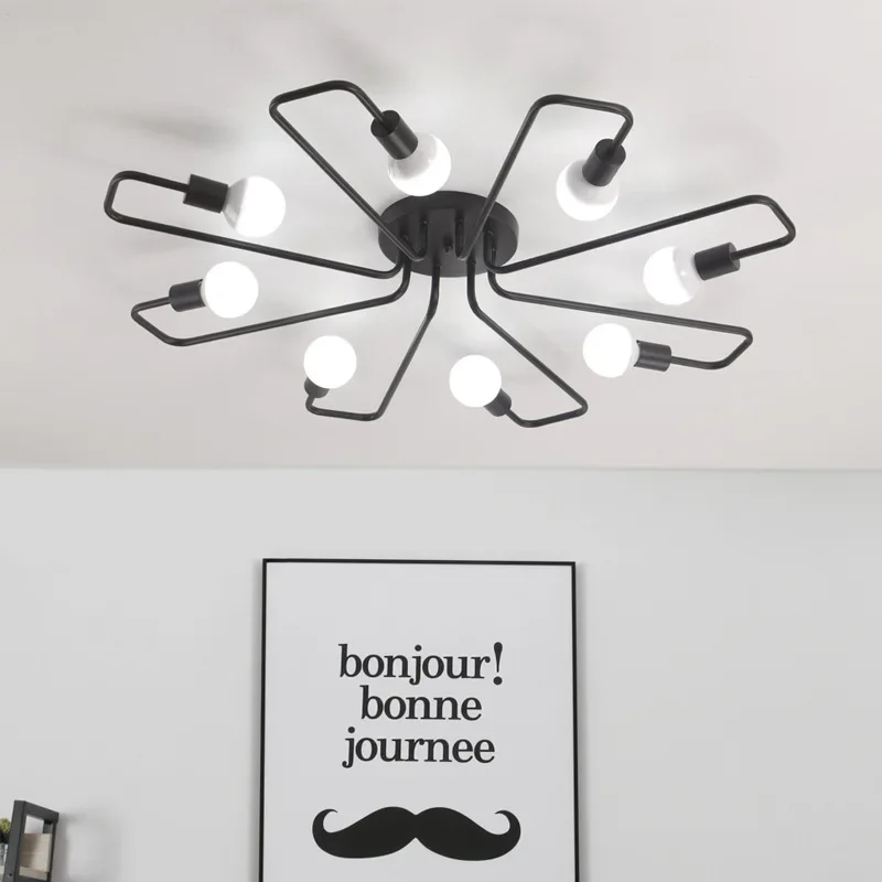 

American Rural Industrial Wind Iron Bend Personality Balcony Ceiling Light Wholesale