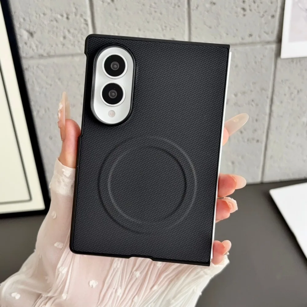 Luxury Leather for Magsafe Case for Samsung Galaxy Z Fold 8 Ultra Z Fold 8 Magnetic Solid Color Shockproof Cover