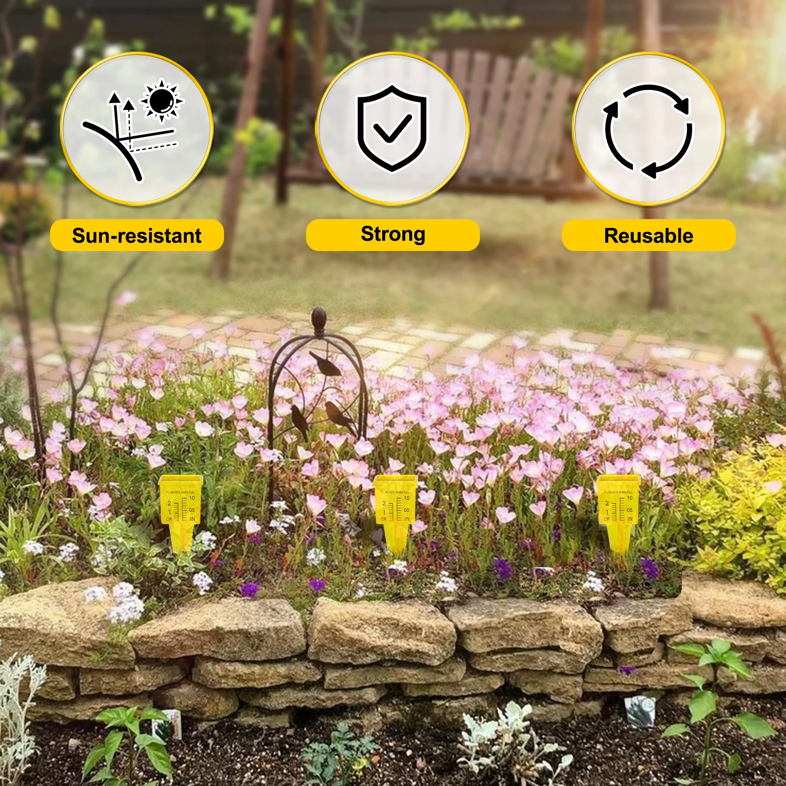 

3Pcs Rain Gauge Plastic Outdoor Accurate Rainfall Measuring Tool for Garden Lawn Water Monitoring Rainfall Measurement