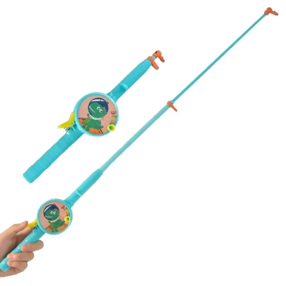 Cañas de pesca para niños de 38cm/58cm/80cm, varillas elásticas de diversos estilos, Mini cañas de cometas de dibujos animados con línea de 50 metros, cañas de pescar