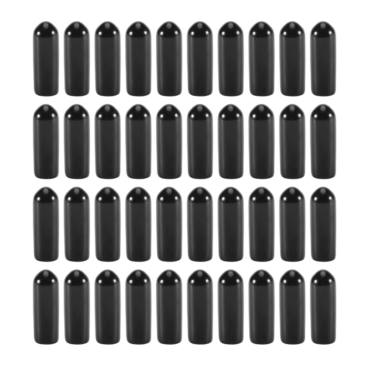 ABKY-100Pcs Rubber End Caps 4Mm ID PVC Round Tube Bolt Cap Cover Screw Thread Protectors Black