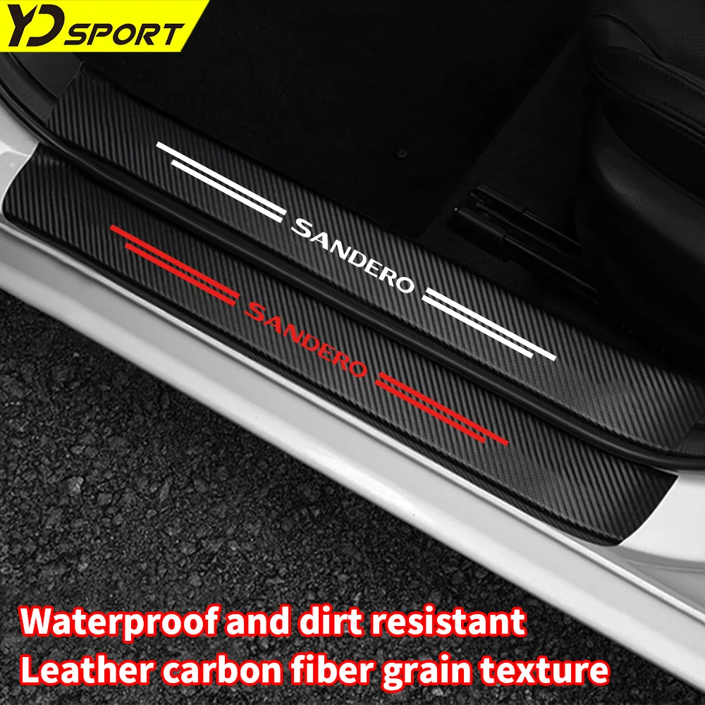 Car Door Sill Carbon Fiber Sticker Trunk Threshold Side Anti Scratch Tape Decal Sticker For Dacia SANDERO Auto Accessories