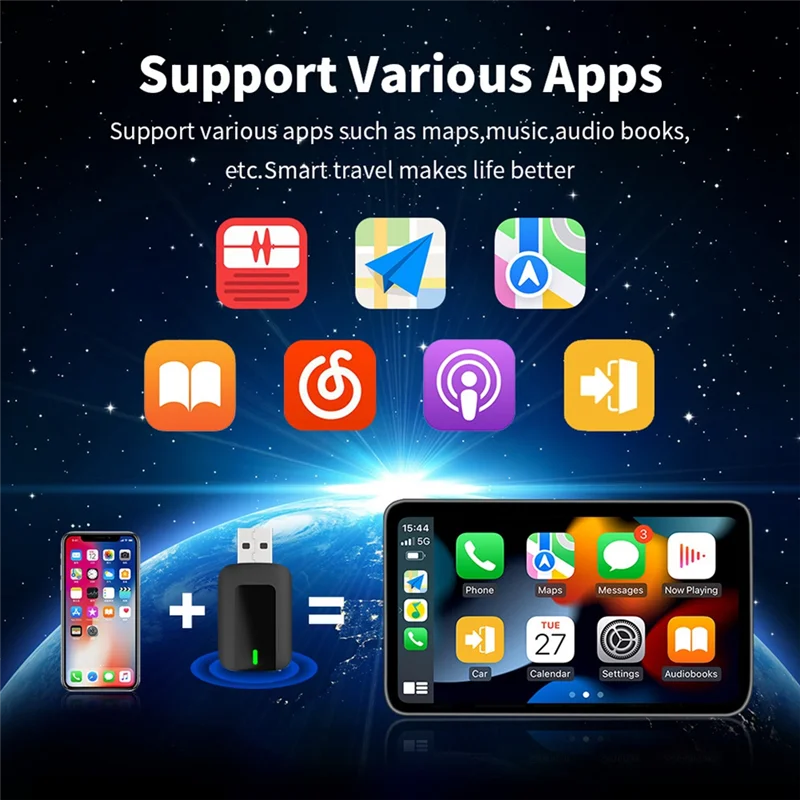 Wired To Wireless Carplay Android Auto Wireless Car Adapter Smart Mini Box Plug And Play Wifi 2 In 1 Car AI Box