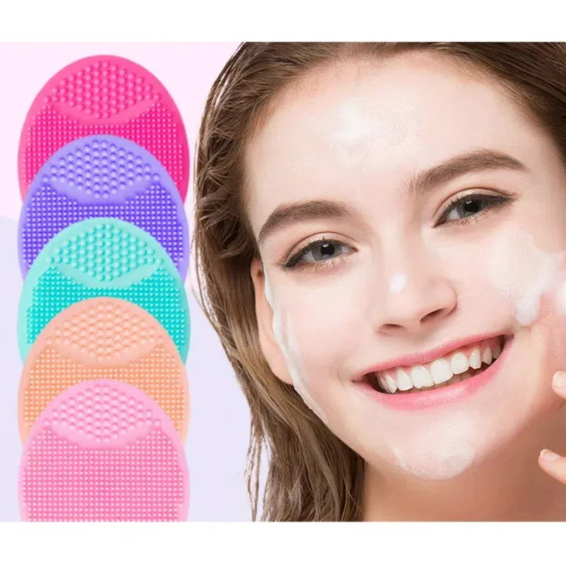 5pcs Soft Silicone Face Brush Cleanser And Massager Portable Manual Facial Cleansing Brush Exfoliating Scrubber Bath Brush