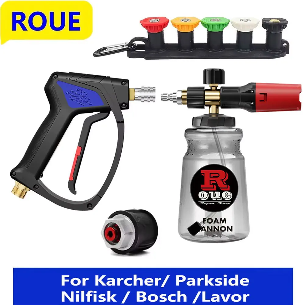 For Karcher Nilfisk Parkside Bosch Lavor Pressure Washer Water Gun Snow Foam Gun 1 Liter for Car, Stubborn Dirty Floor Cleaning