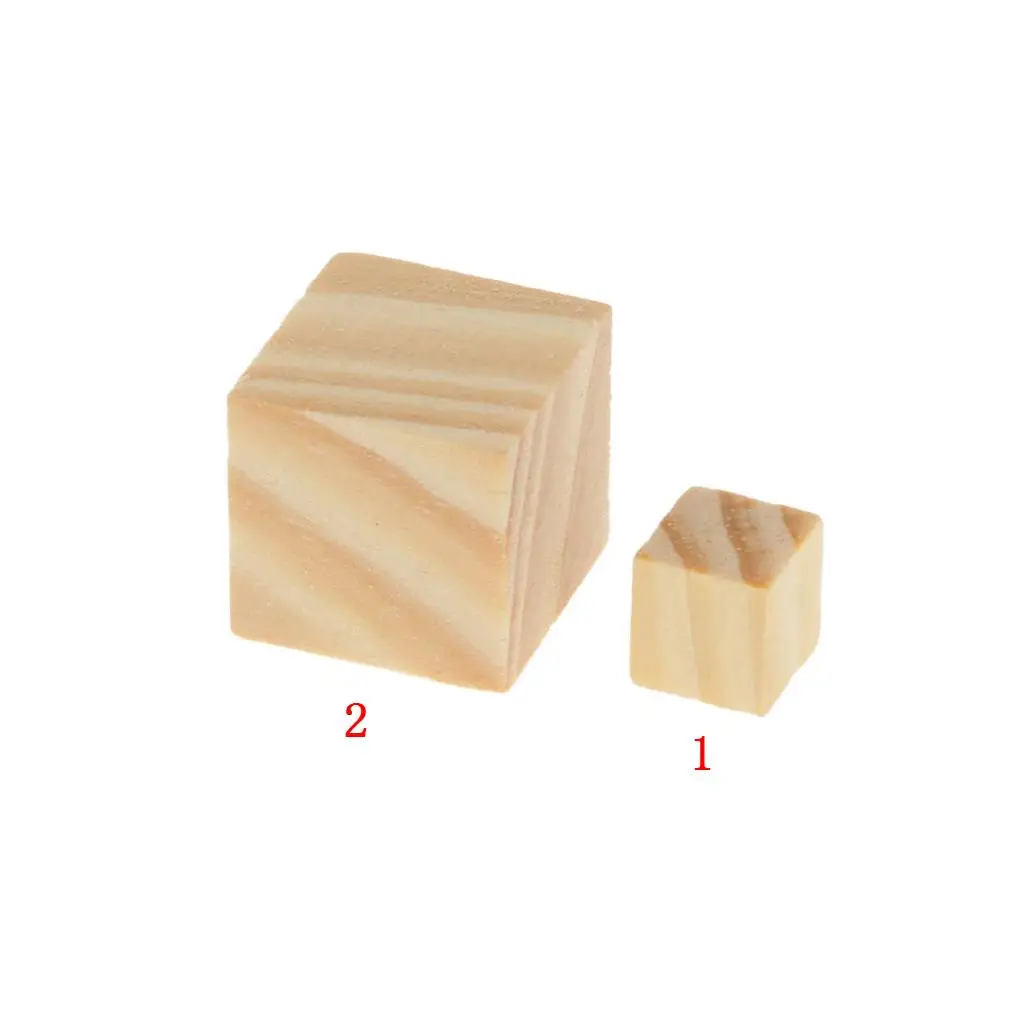 50 pz/pacco cubi vuoti in legno artigianato in legno bambini giochi per bambini giocattoli fai da te materiale scolastico 20*20mm