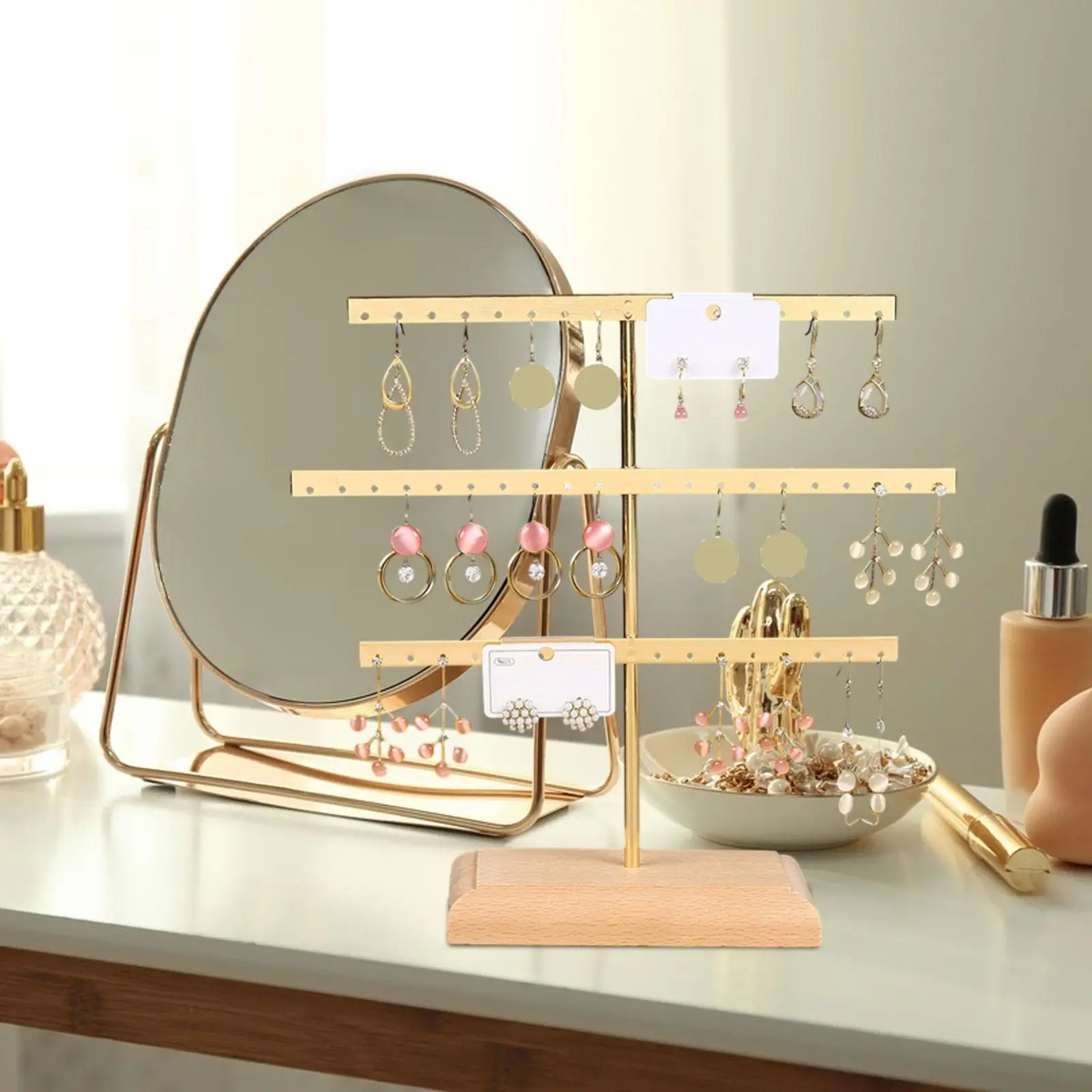 Earrings Organizer, Ear Studs Dangling Earrings Holder Stand, Jewelry Display Stand for Tabletop