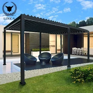 Outdoor Use  Sunproof and Waterproof Different Styles Cost-effective Aluminum  Louver Pergola