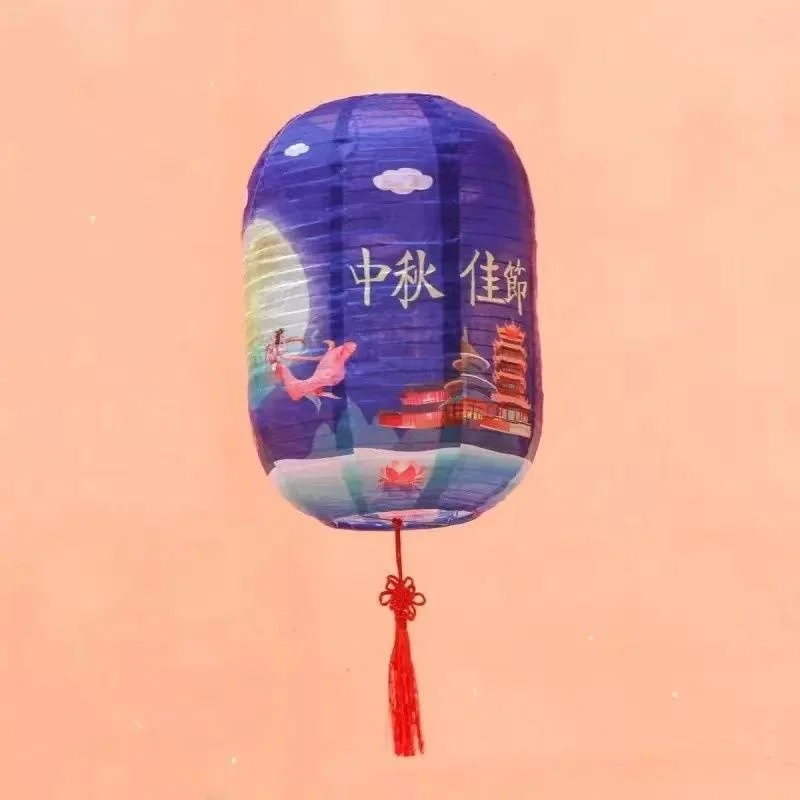 

Outdoor Silk Lantern Decorative Lighting Rainproof Sunscreen Courtyard Festive Decor Large Size Plastic Covered Lantern
