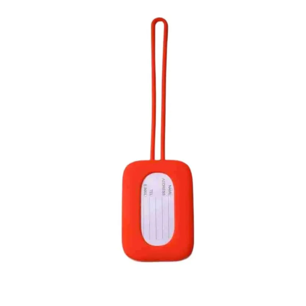 Universal Silicone Luggage Tag Anti-lost with Lanyard Boarding Pass Tag Soft Baggage Label Travel