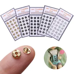 10/24 Pcs Mini Buttons For DIY Doll Clothes Tiny Metal Buckle Invisible Snap For 1/6 Doll Clothing Sewing Accessories