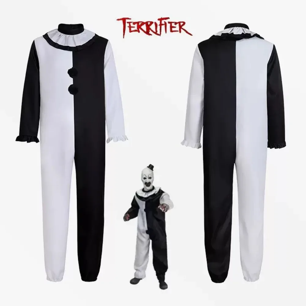 Terrifier Art Clown Joker Cosplay Costume Men Jumpsuit Women Role Play Fancy Dress Up Horror Dress Suit Halloween Carnival Party view 5