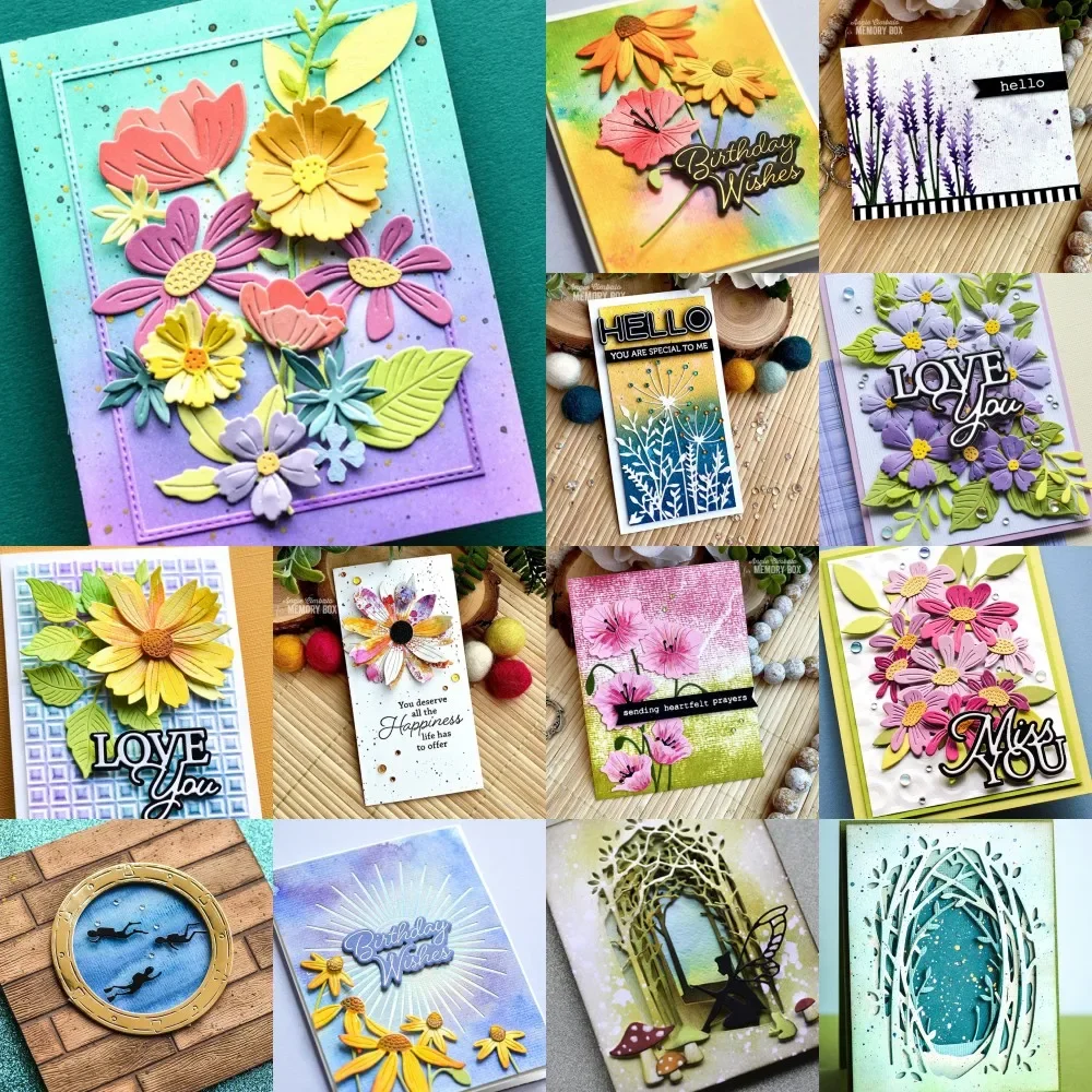 Piggy Craft metal cutting dies cut die mold Flower leaf frame series Scrapbook paper craft mold blade punch stencils dies