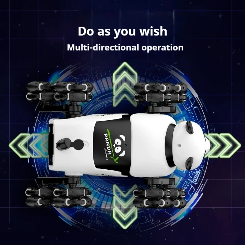 Nouveau Animal cascadeur Panda voiture huit pneus contrôle des gestes lumières fraîches musique pulvérisation télécommande cascadeur charge animal de compagnie cadeau de noël