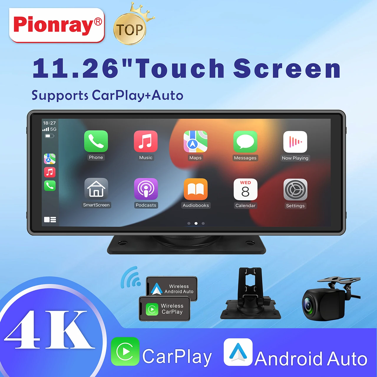 Pionray 11 inches android auto Universal Portable Carplay for Car 