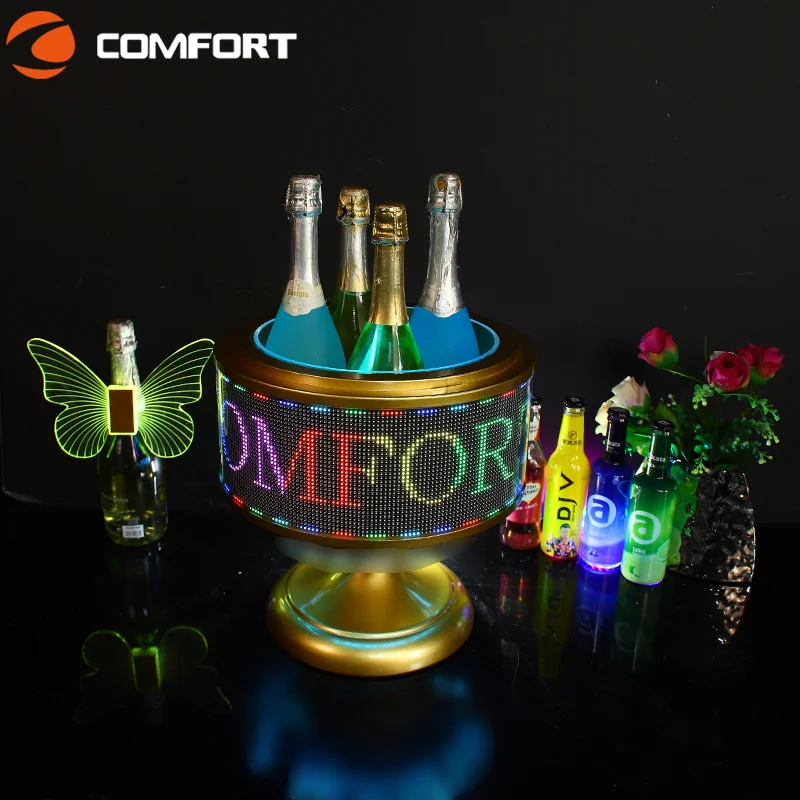 Nightclub Bar Custom logo Led Message Board Bottle Presenter Glorifier LED Bottle Round Presenter