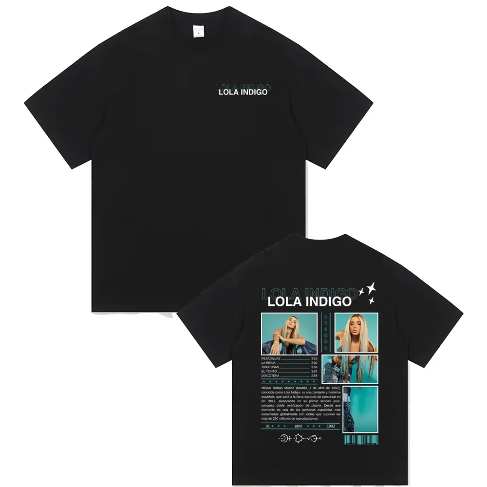 

Lola Indigo Tour 2025 T-shirt Unisex Casual Soft Cotton T Shirts Summer Men Women Fashion Oversized Streetwear Male Vintage Tops