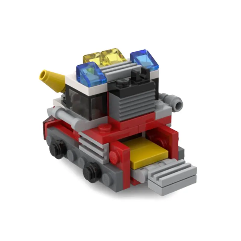 MOC-62511 MiniรถไฟสีแดงFireboat-เดสก์ท็อปเครื่องประดับการศึกษาอิฐปริศนาของเล่นเด็กของขวัญวันเกิด 59PCS
