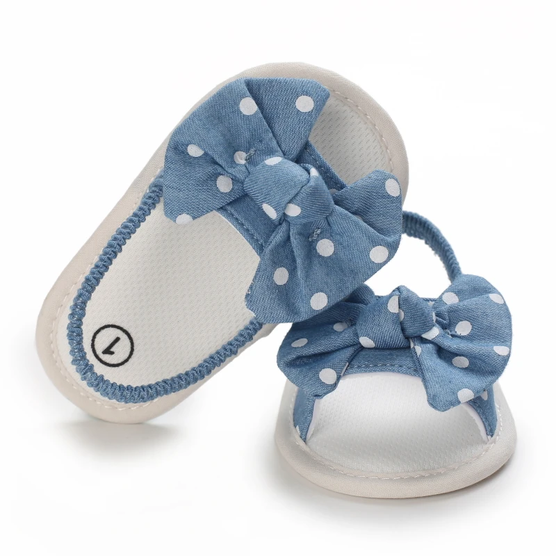 Baby Girls Bow Knot Sandals Summer Soft Sole Flat Princess Dress Shoes Infant Non-Slip First Walkers Footwear 0-18M