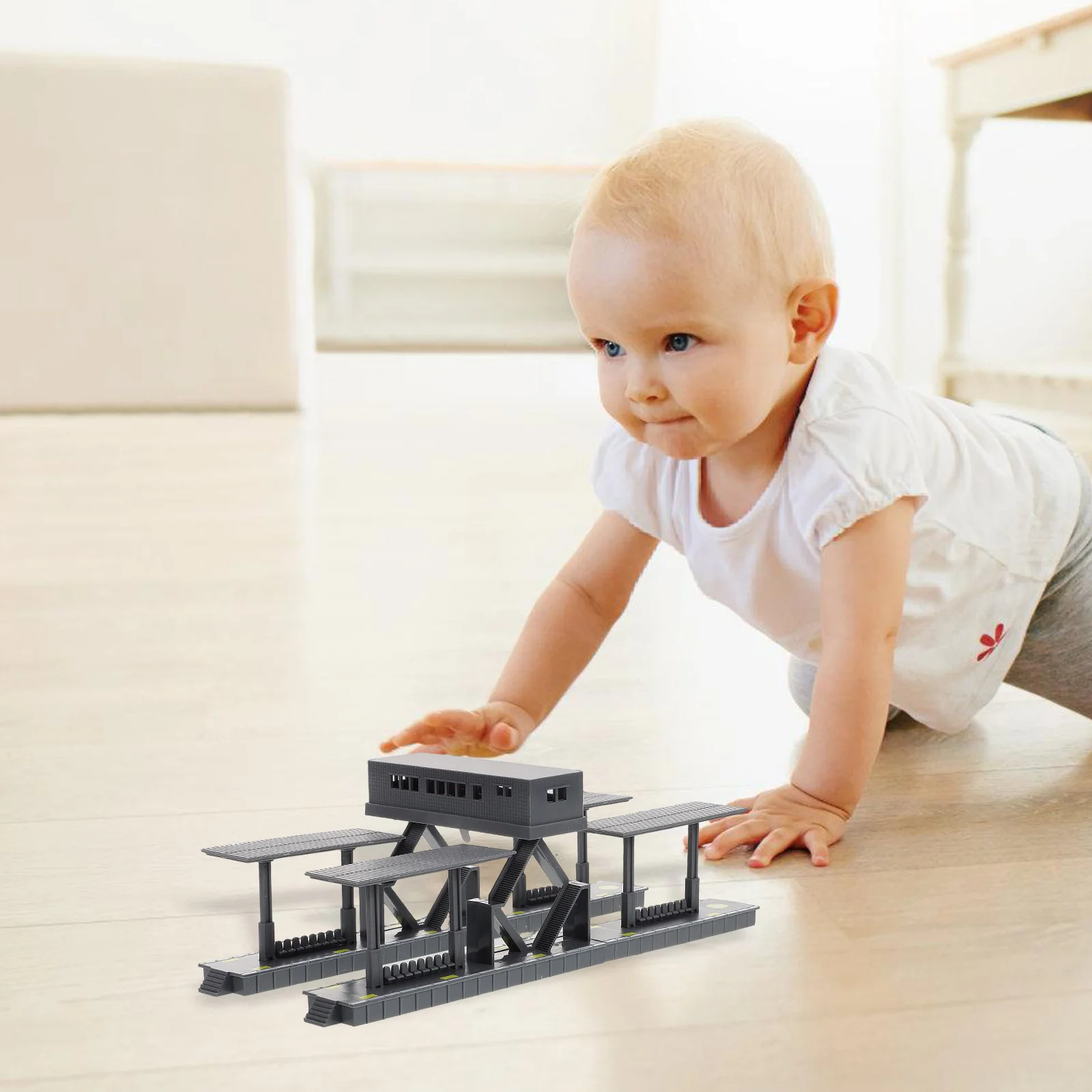 

1 set 1 Set Kids Diy Train Platform Assembly Kit Plastic Footbridge For Railway Diorama Scenery Sand Table Decor Accessories