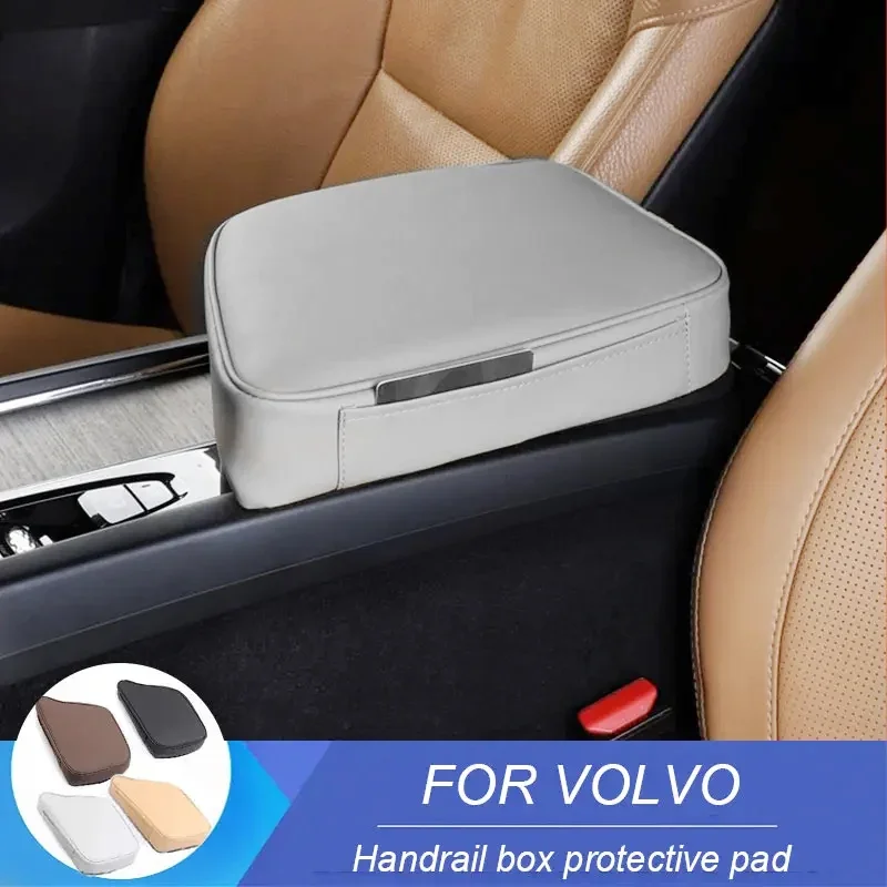 FOR VOLVO XC90 S90 V90 XC60 S60 V60 Nappa Leather Car Central Console Armrest Box Soft Heighten Pad Cushion with Pocket Memory