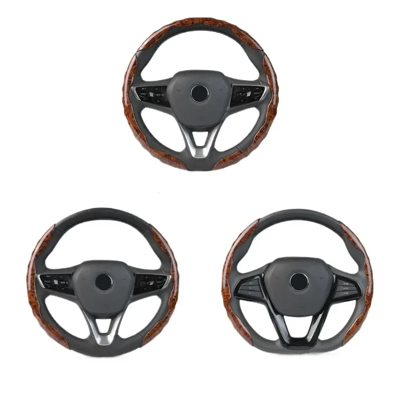 

Mahogany pattern car steering wheel cover four seasons wear-resistant handle cover non-slip feeling sports fashion personality