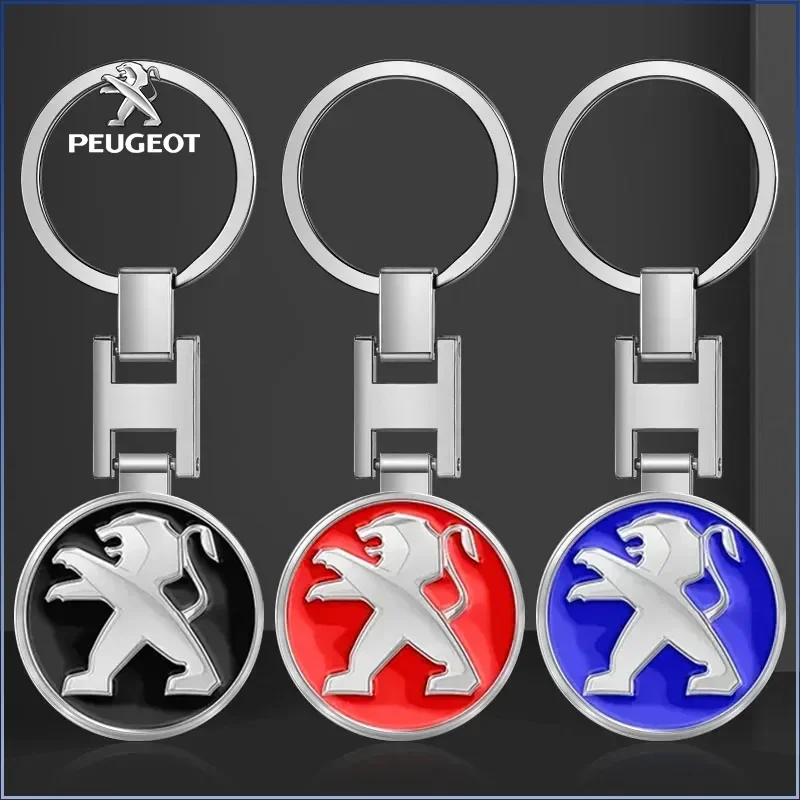 Car Metal Key Chain Hanging KeyChain Best Gift Key Ring Jewelry Caps for Peugeot 308 307 2008 5008 106 206 208 Wheel Center Caps