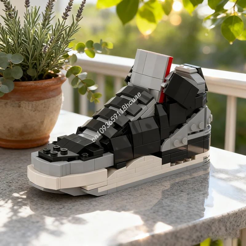 

304pcs MOC Air Jordan 3 Black Cement Creatored Model Building Blocks Assemble Christmas Gift DIY Idea Education Toy Birthday