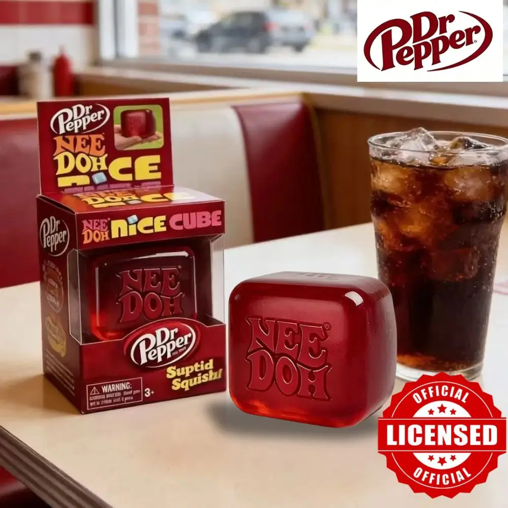 Dr Pepper X NeeDoh Nice Cube Squishy Soft Squeeze Fidget Cube Stress Relief Anxiety Relief Sensory Toy for Kids and Adults view 3